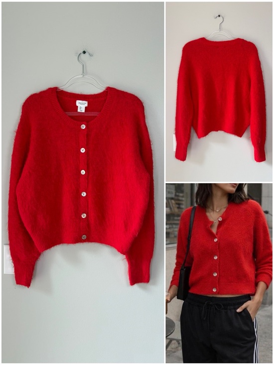 Song of Style Sweaters - Song of Style By Aimee Song Red Fuzzy Cardigan Sweater